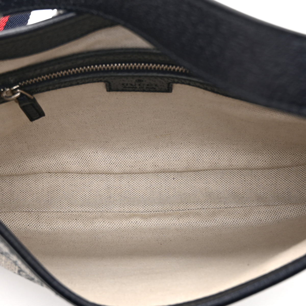 Gucci GG Supreme Monogram Textured Dollar Calfskin Web Small Jackie 1961 Hobo Beige Blue 5 of 11