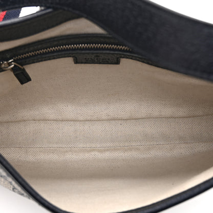 Gucci GG Supreme Monogram Textured Dollar Calfskin Web Small Jackie 1961 Hobo Beige Blue 5 of 11