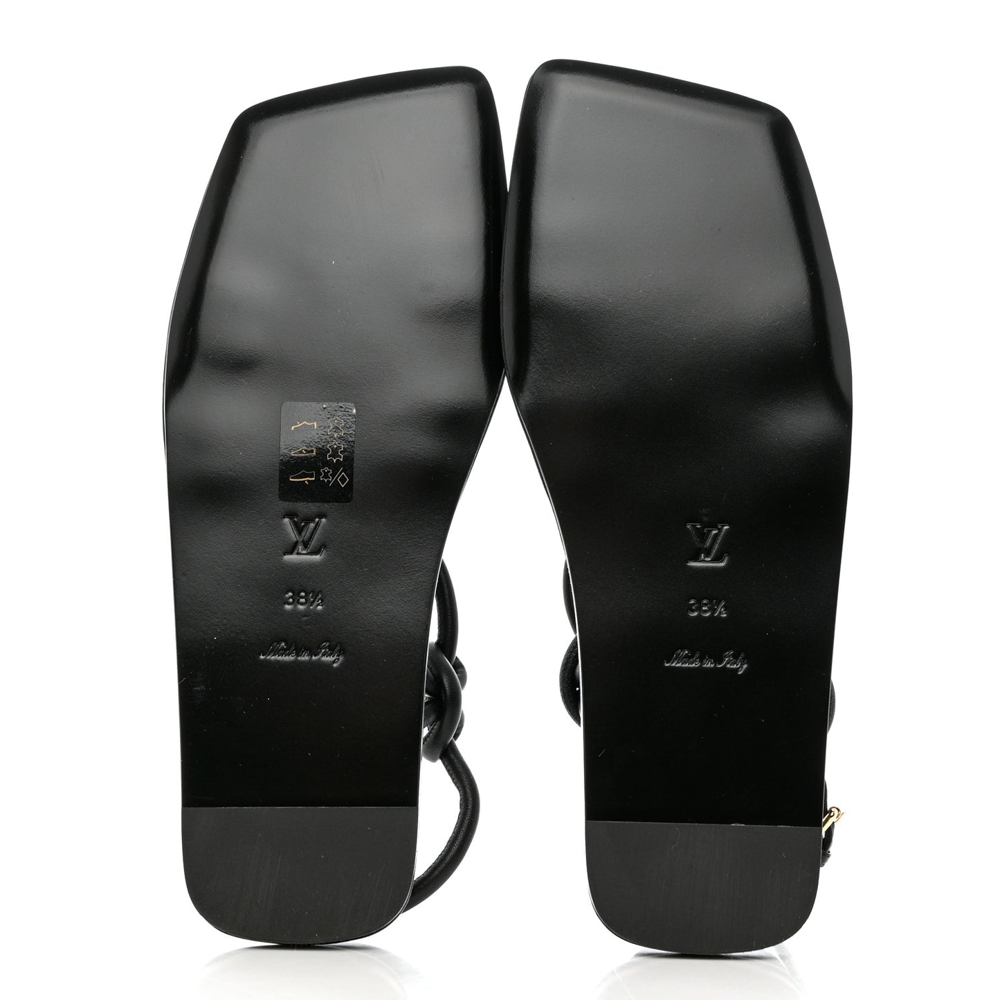 Lambskin Nova Flat Sandals 38.5 Black