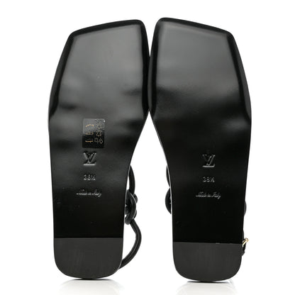 Louis Vuitton Lambskin Nova Flat Sandals 38.5 Black 5 of 8