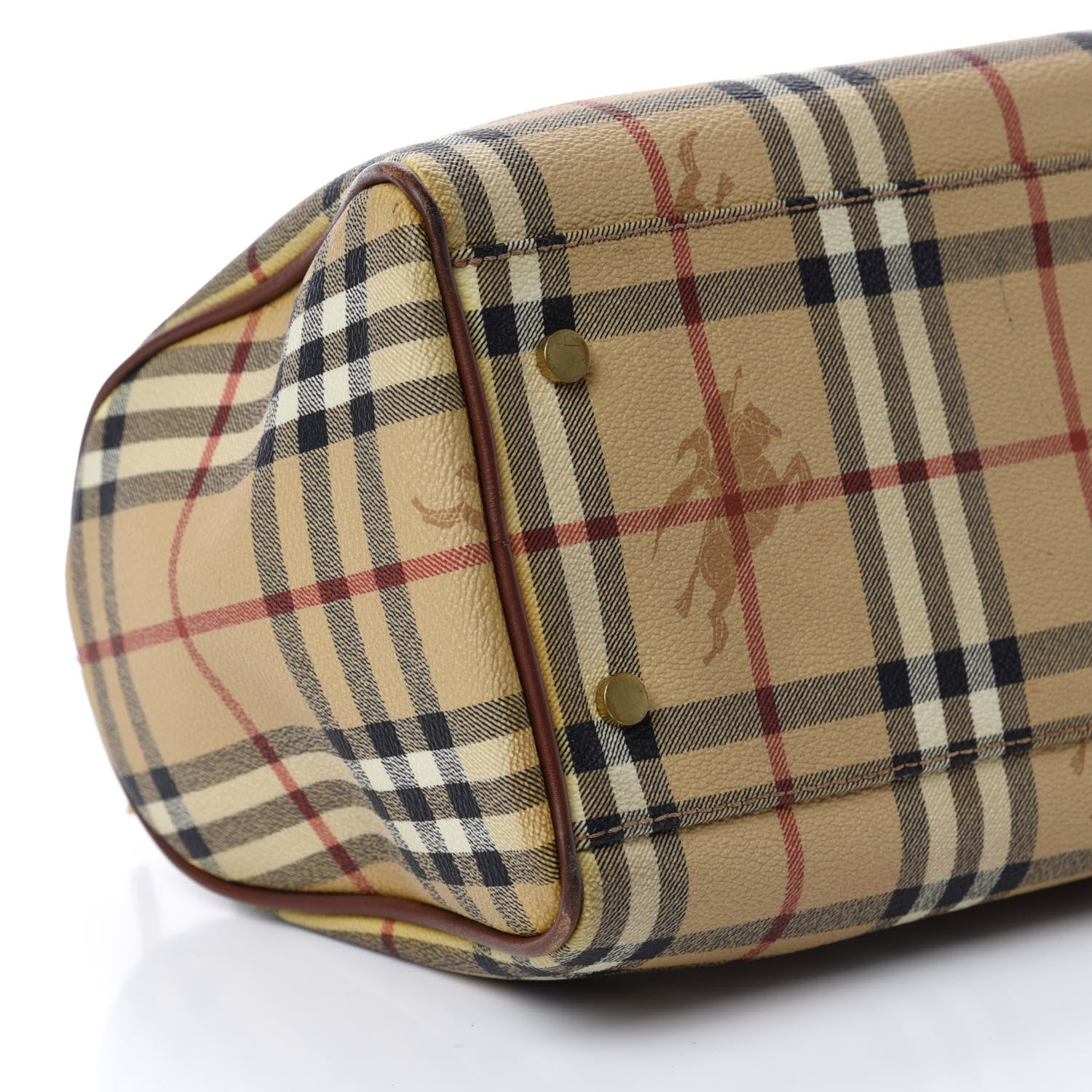 Burberry Haymarket Check Satchel Brown 6 of 11