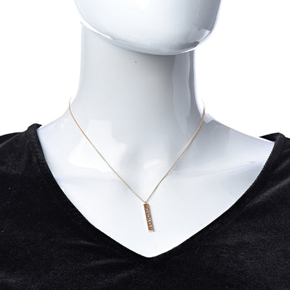 Tiffany 18K Rose Gold Diamond Atlas Bar Pendant Necklace 2 of 7