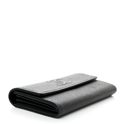 Chanel Caviar Timeless CC Large Gusset Flap Wallet Black 4 of 12