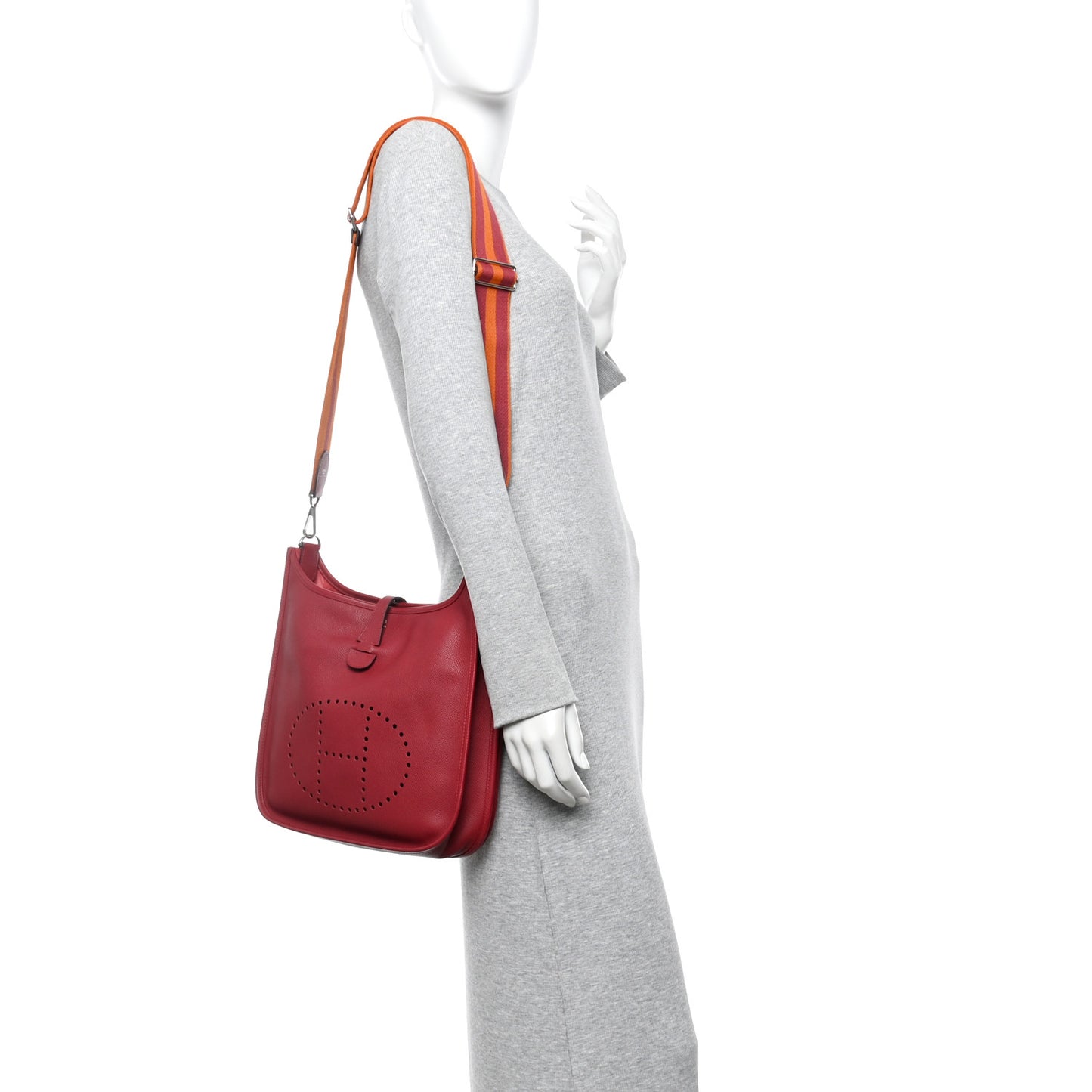 Taurillon Clemence Amazone Evelyne III PM Rouge Grenat Orange