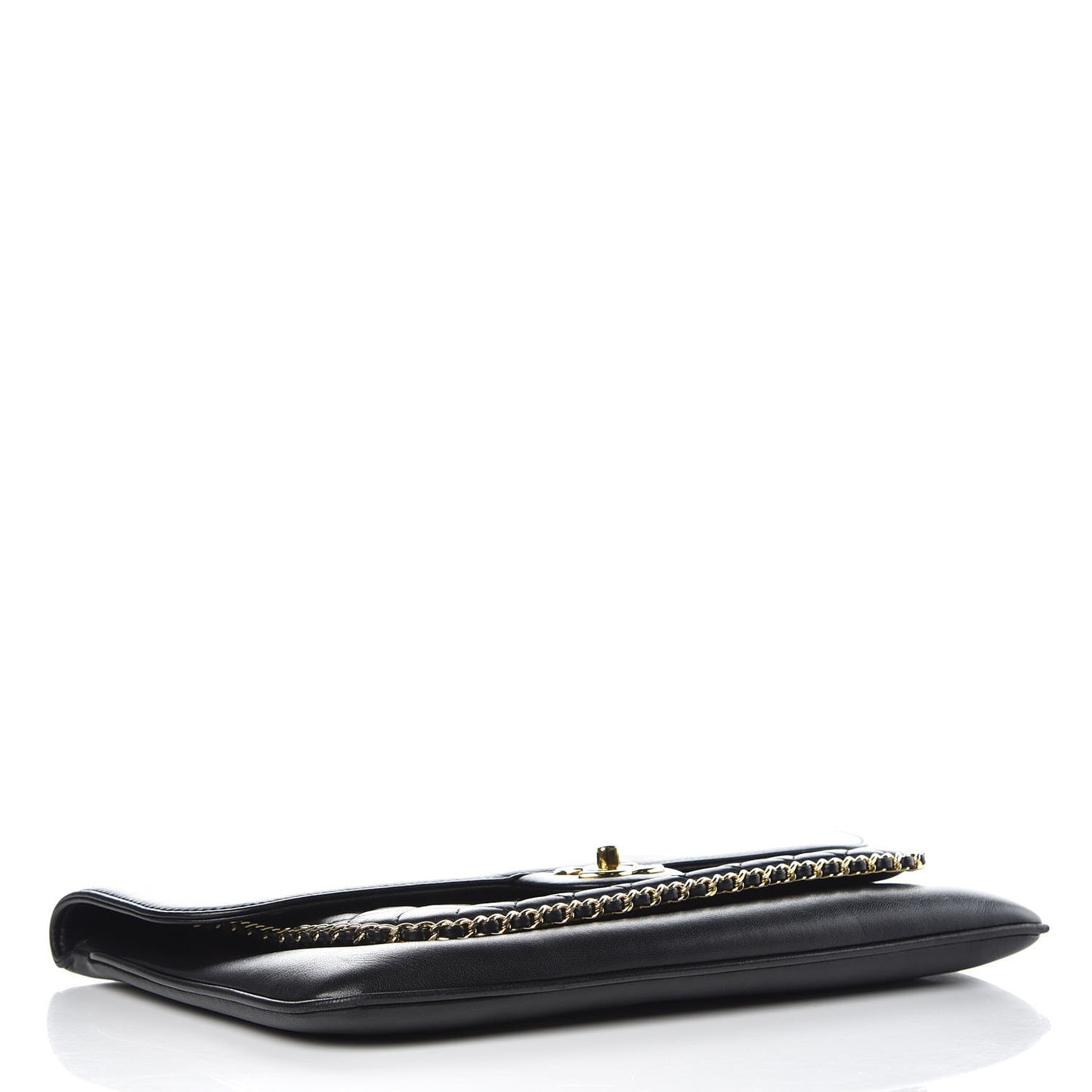 Lambskin Quilted CC Unchained Clutch Black