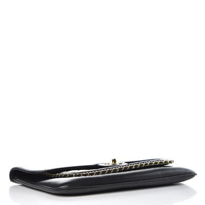 Chanel Lambskin Quilted CC Unchained Clutch Black 4 of 14