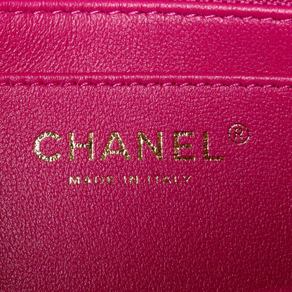 Chanel Lambskin Quilted Mini Crystal Top Handle Rectangular Flap Dark Pink 7 of 12