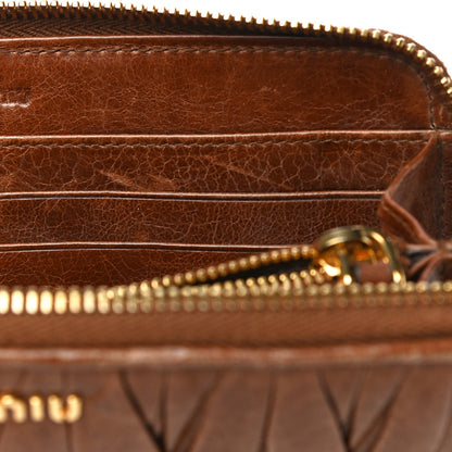 Miu Miu Matelasse Zip Around Wallet Brown 16 of 24