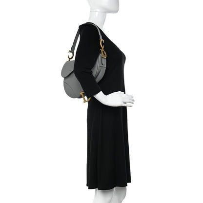 Christian Dior Grained Calfskin Saddle Bag Grey 2 of 10