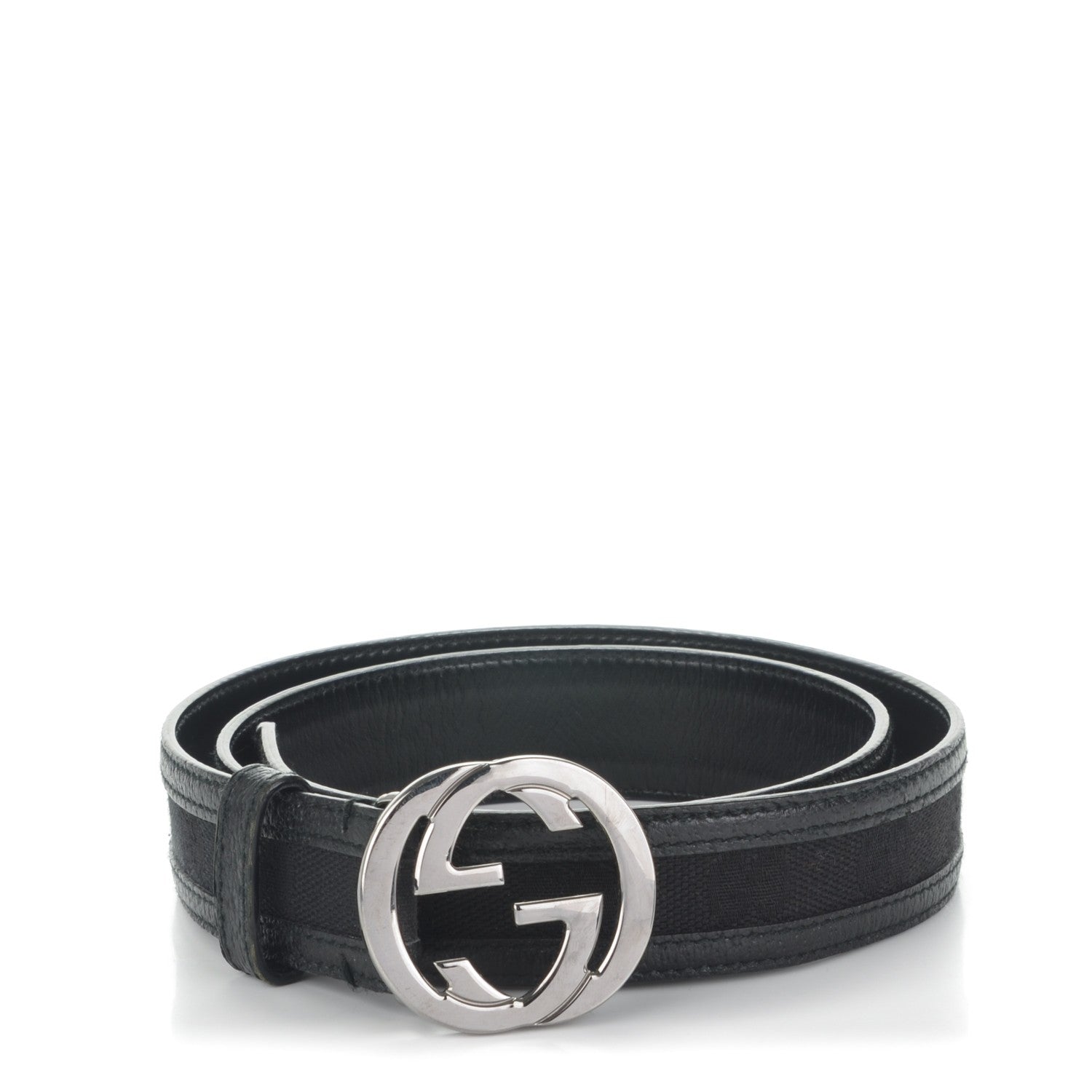 Gucci Monogram Interlocking G Belt 80 32 Black 1 of 6