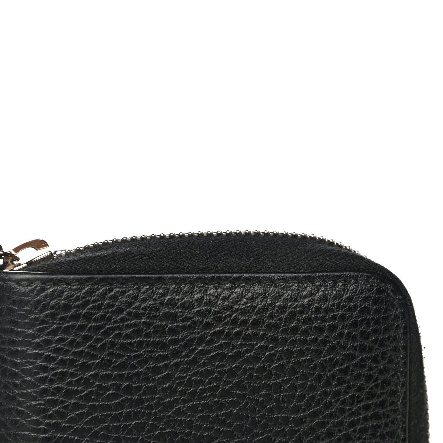 Gucci Pebbled Calfskin Zip Around Wallet Black 10 of 15