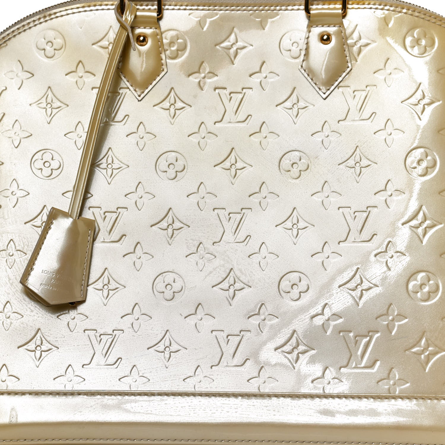 Louis Vuitton Vernis Alma MM Blanc Corail 9 of 11