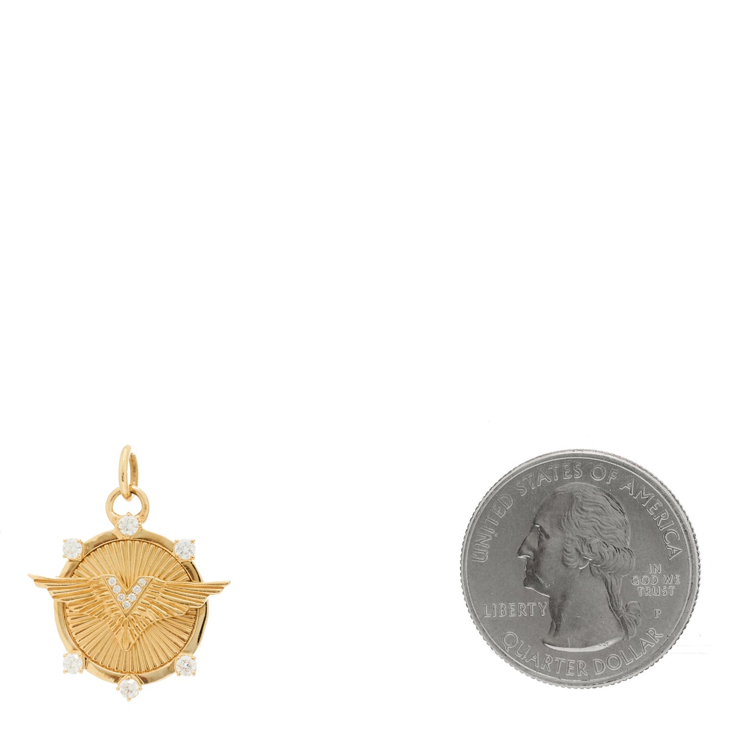 18K Yellow Gold Diamond Baby Vivacity Medallion Pendant