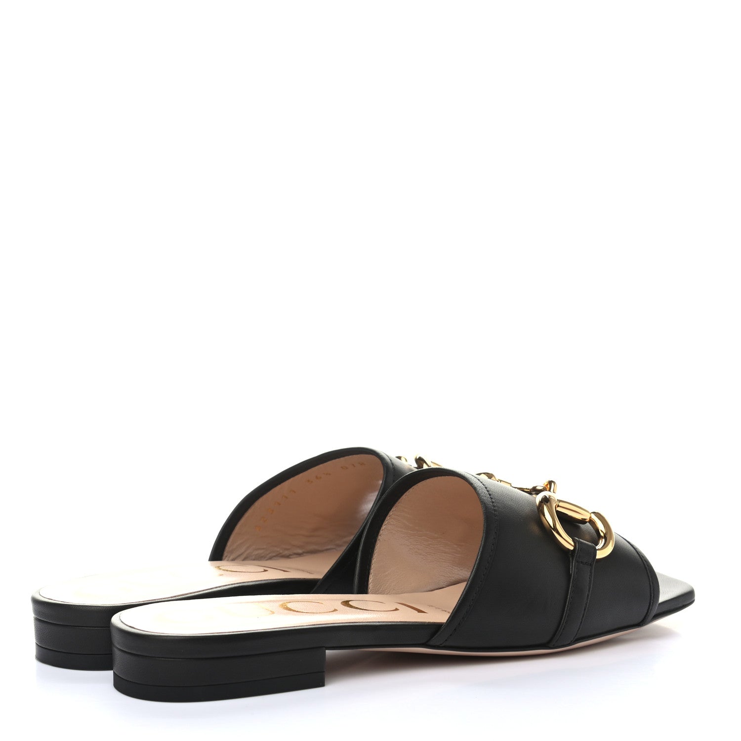 Gucci Nappa Horsebit Flat Slide Sandals 36.5 Black 4 of 9