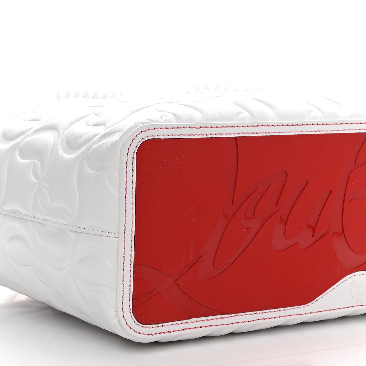 Christian Louboutin Nappa Embossed Small East West Cabata Tote White 10 of 11