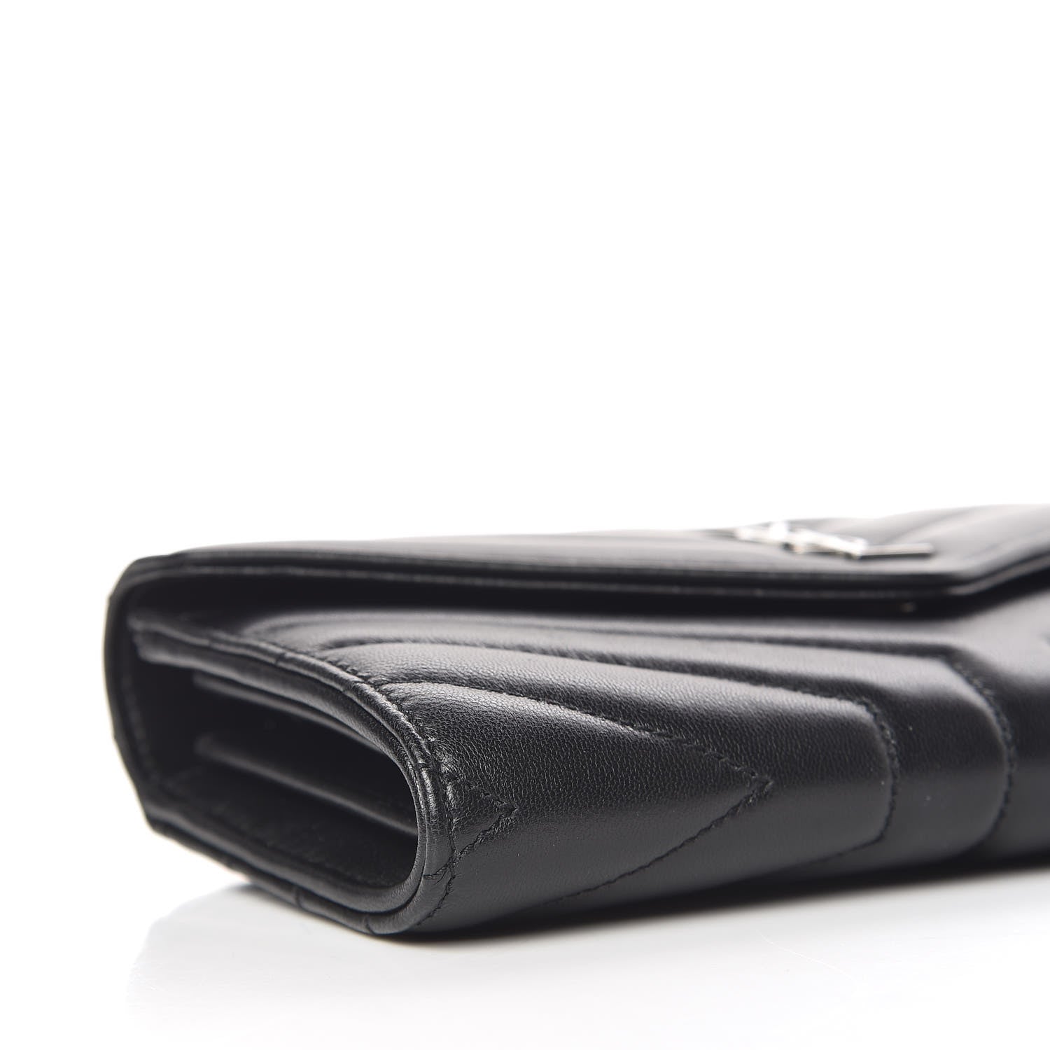 Saint Laurent Lambskin Y Quilted Monogram Large Loulou Flap Wallet Black 6 of 9
