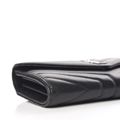Saint Laurent Lambskin Y Quilted Monogram Large Loulou Flap Wallet Black 6 of 9