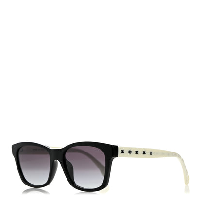 Chanel Acetate Quilted CC Square Sunglasses 5484-A White Black 1 of 7