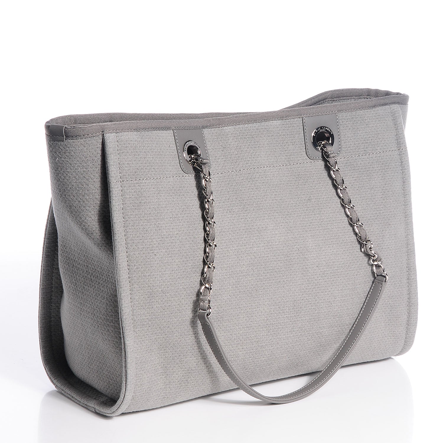 Chanel Canvas Deauville Small Tote Grey 3 of 8