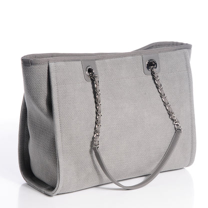 Chanel Canvas Deauville Small Tote Grey 3 of 8