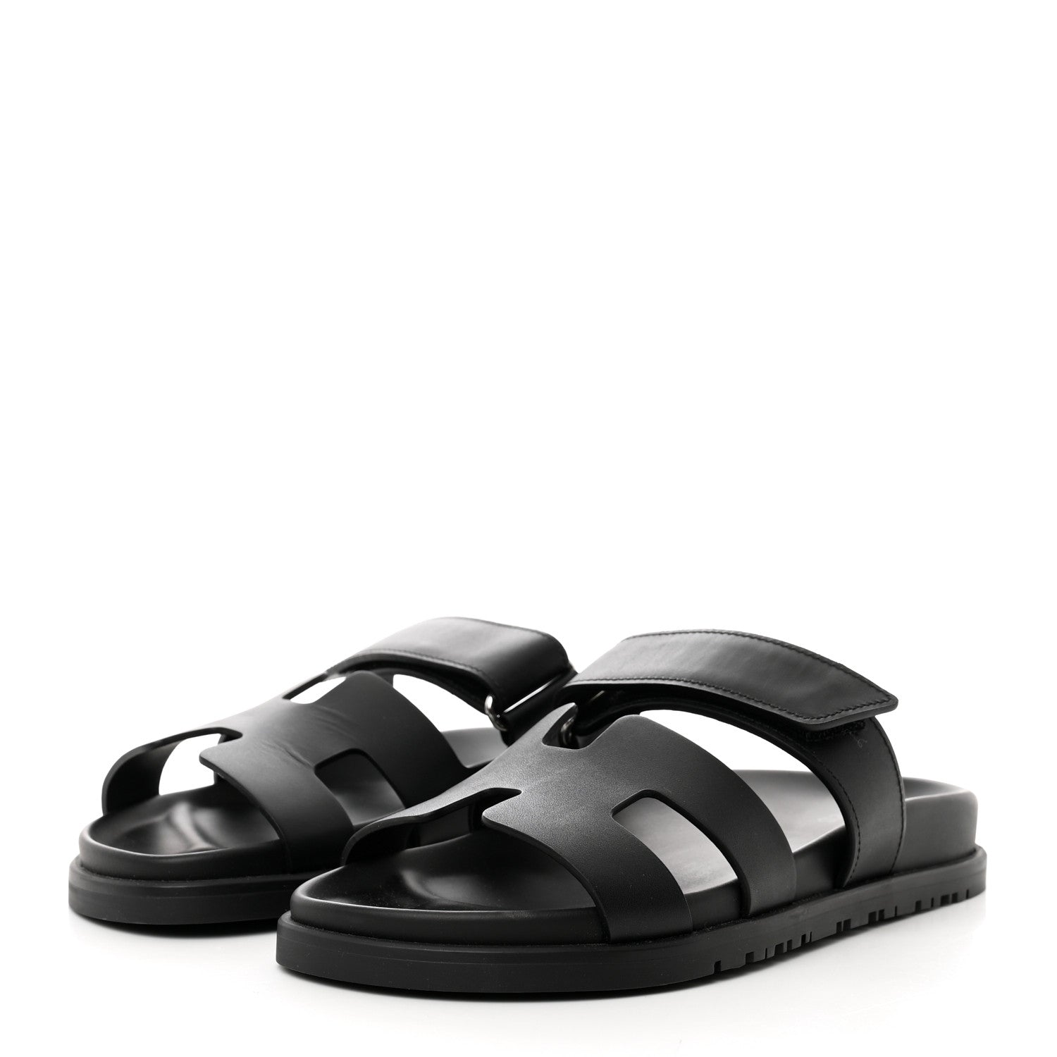 Hermes Calfskin Womens Chypre Sandals 36 Black 3 of 9