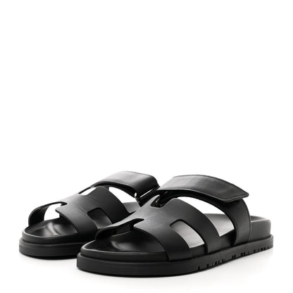 Hermes Calfskin Womens Chypre Sandals 36 Black 3 of 9