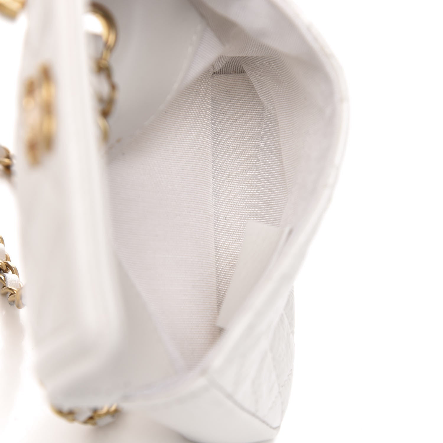 Chanel Shiny Aged Calfskin Quilted Waist Belt Bag White 5 of 11