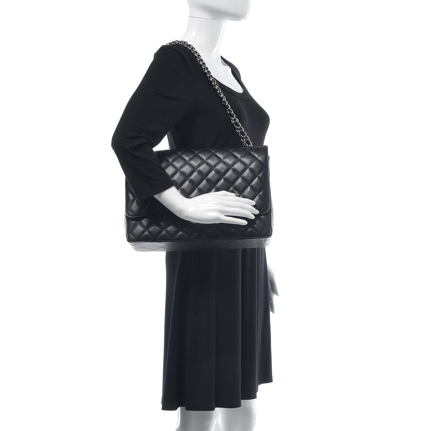 Chanel Caviar Quilted Maxi Double Flap Black 3 of 9