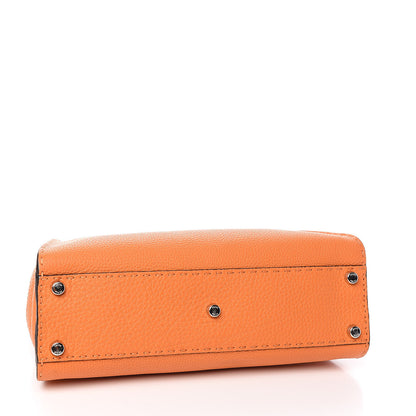 Fendi Cuoio Romano Selleria Bi-Color Medium Peekaboo Iconic Satchel Orange Stone 4 of 10