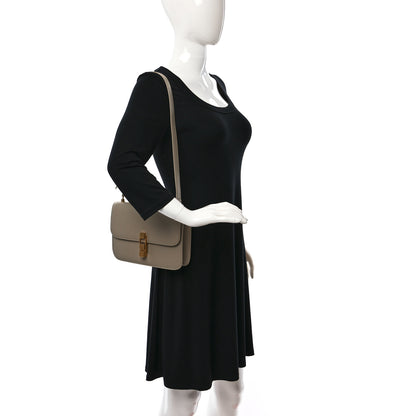 Saint Laurent Box Calfskin Le Carre Satchel Dark Beige 2 of 9