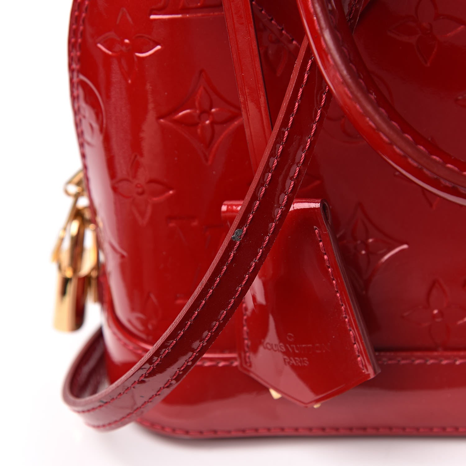 Louis Vuitton Vernis Alma BB Pomme D'Amour 8 of 12