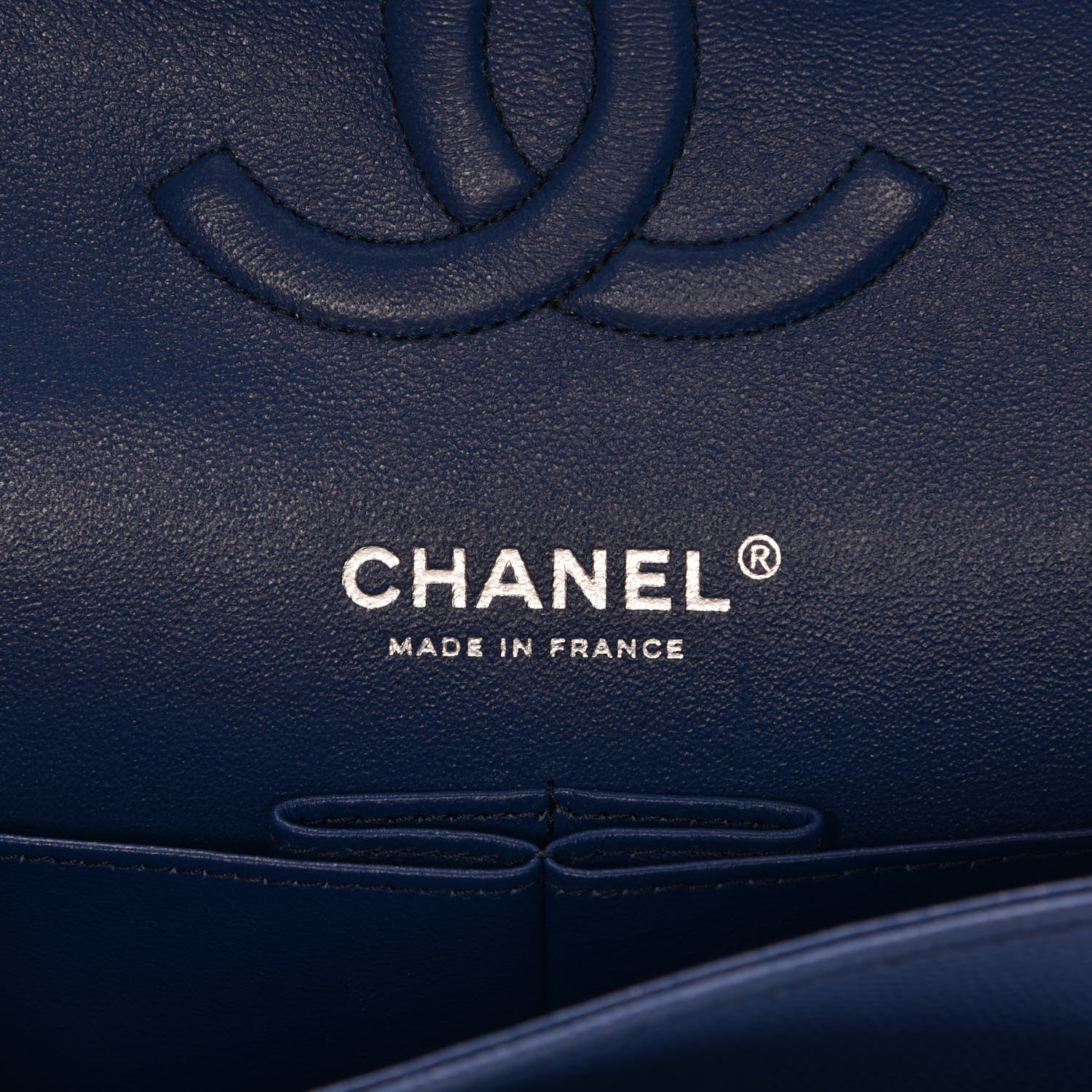 Chanel Caviar Quilted Medium Double Flap Dark Blue 7 of 9