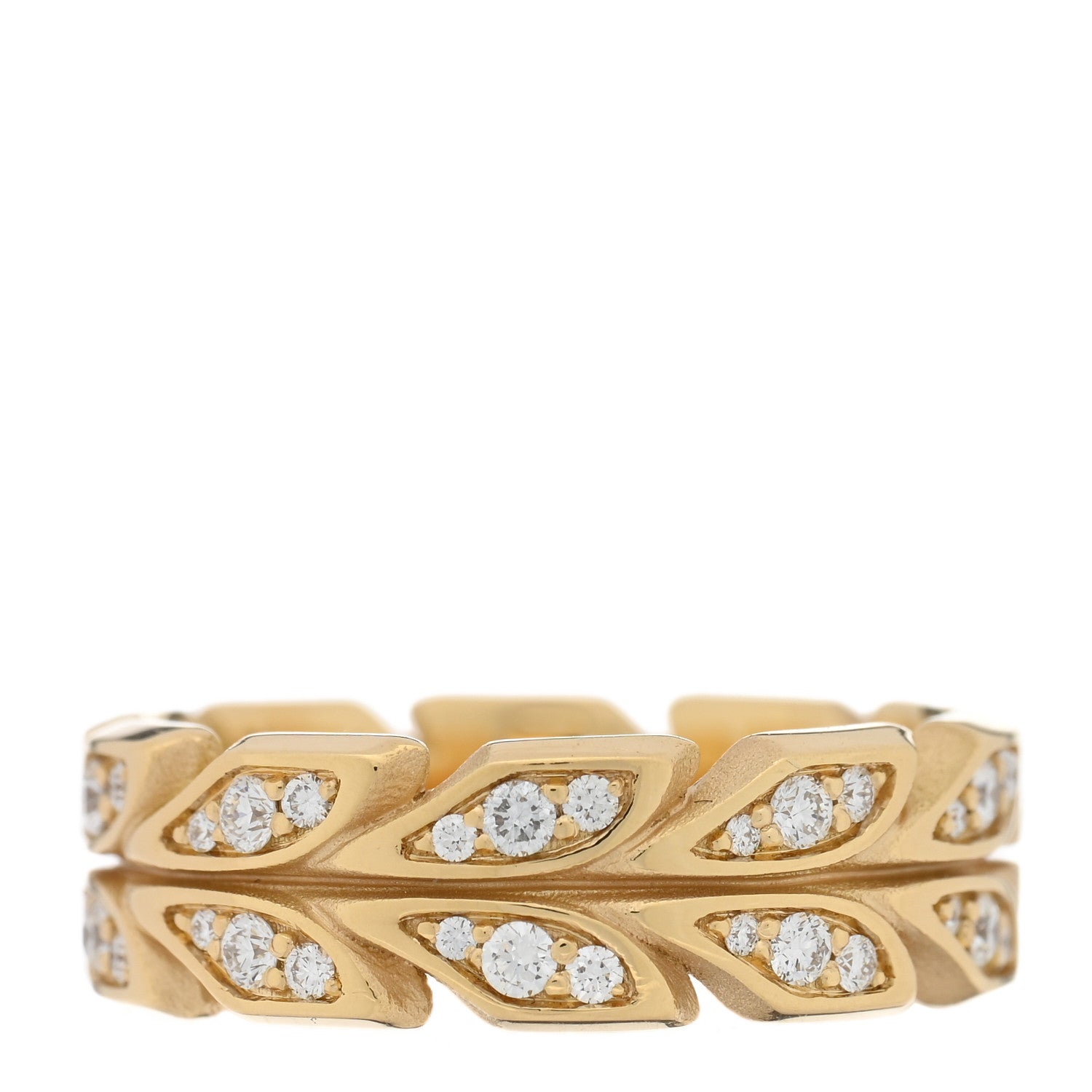 Tiffany 18K Yellow Gold Diamond Victoria Vine Band Ring 51 5.75 1 of 5