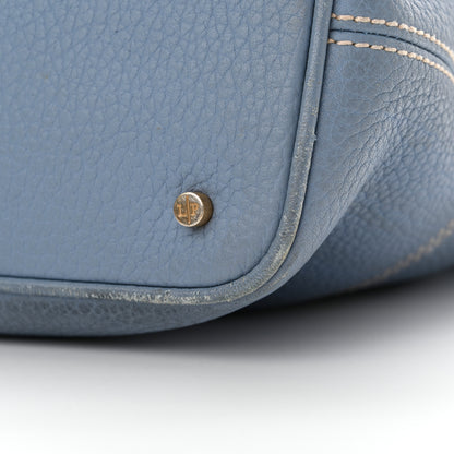 Loro Piana Grained Calfskin Globe Shoulder Bag Sky Blue 15 of 18