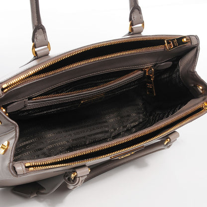 Prada Saffiano Lux Small Double Zip Tote Argilla 5 of 9