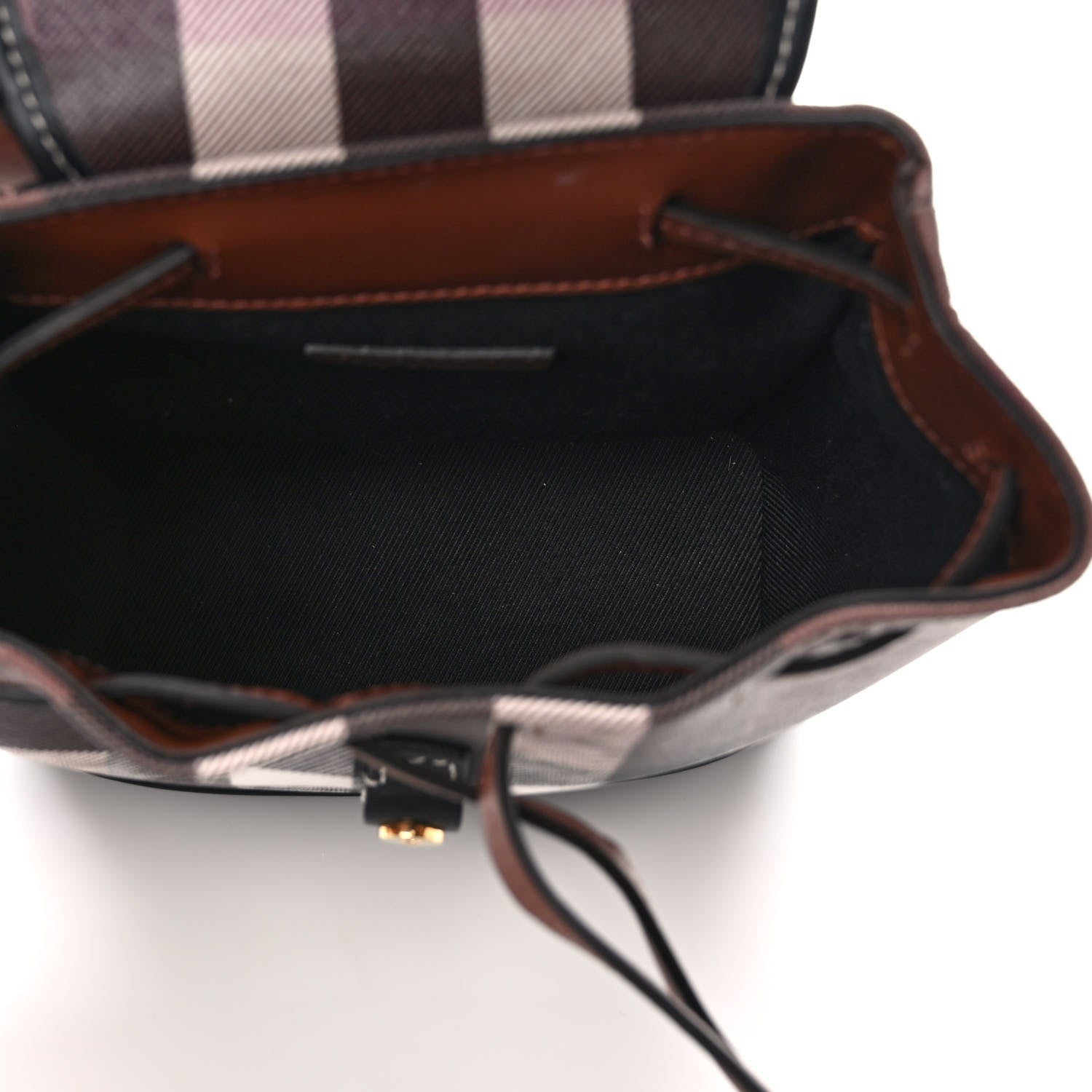 Burberry House Check Canvas Calfskin Micro Backpack Dark Birch Brown 4 of 7