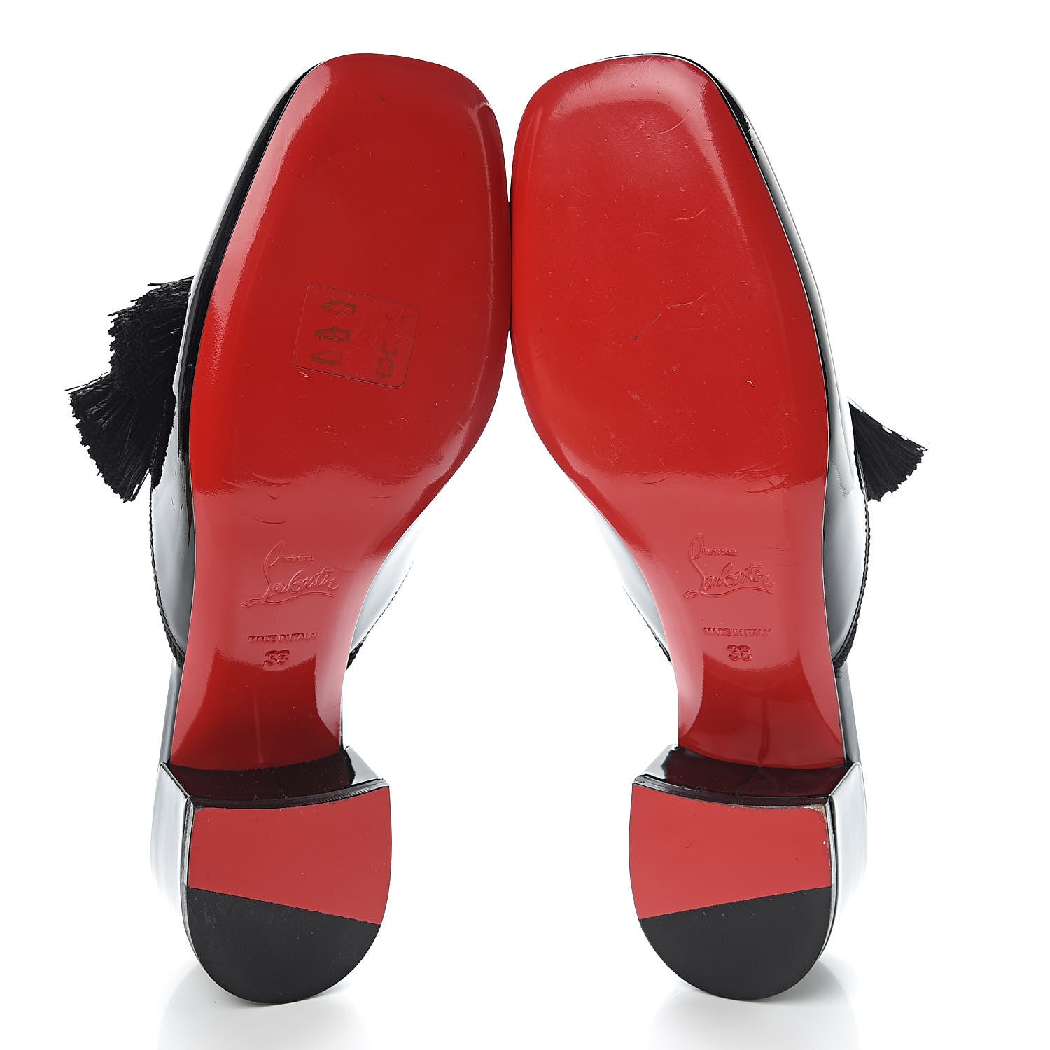 Christian Louboutin Patent Barry 35 Mules 38 Black 9 of 10
