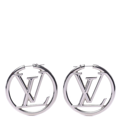 Louis Vuitton Palladium Louise Hoop Earrings Silver 1 of 6