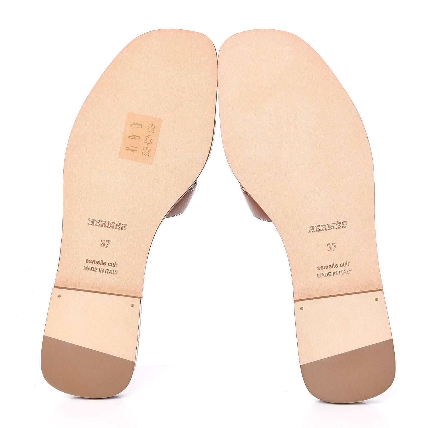 Hermes Box Calfskin Oran Sandals 37 Gold 5 of 8