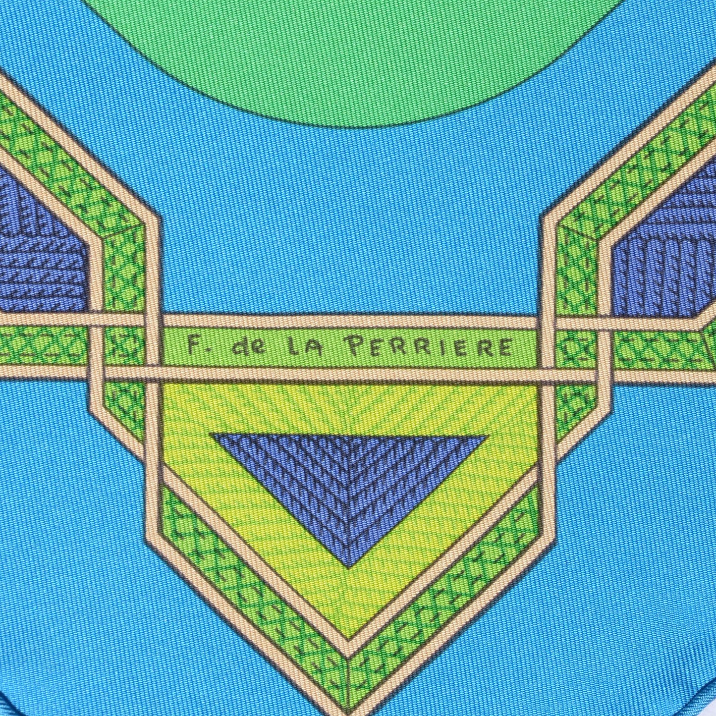 Silk Cuirs Du Desert Scarf 90 Cobalt Vert Lavande