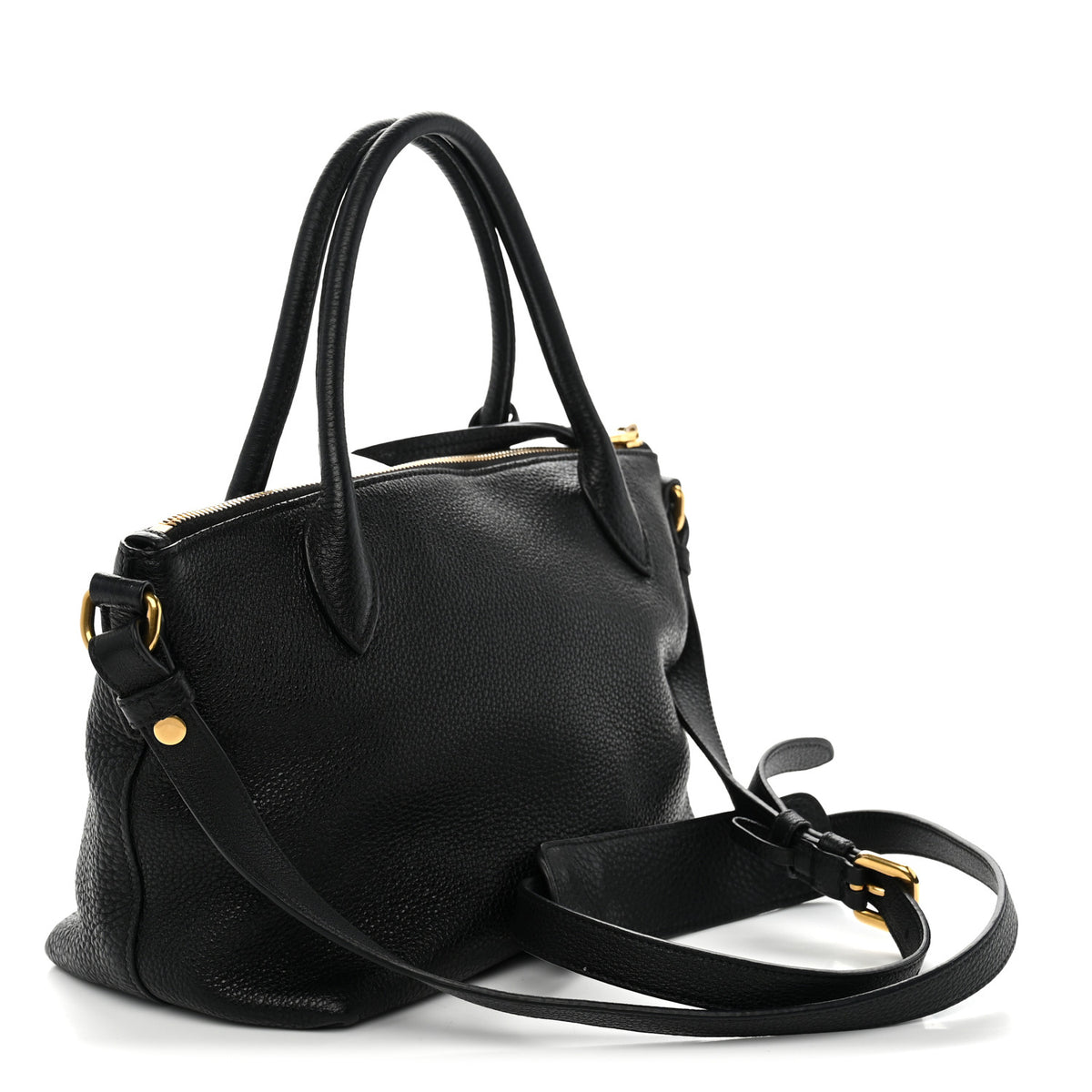 Prada Vitello Daino Small Tote Black 3 of 12
