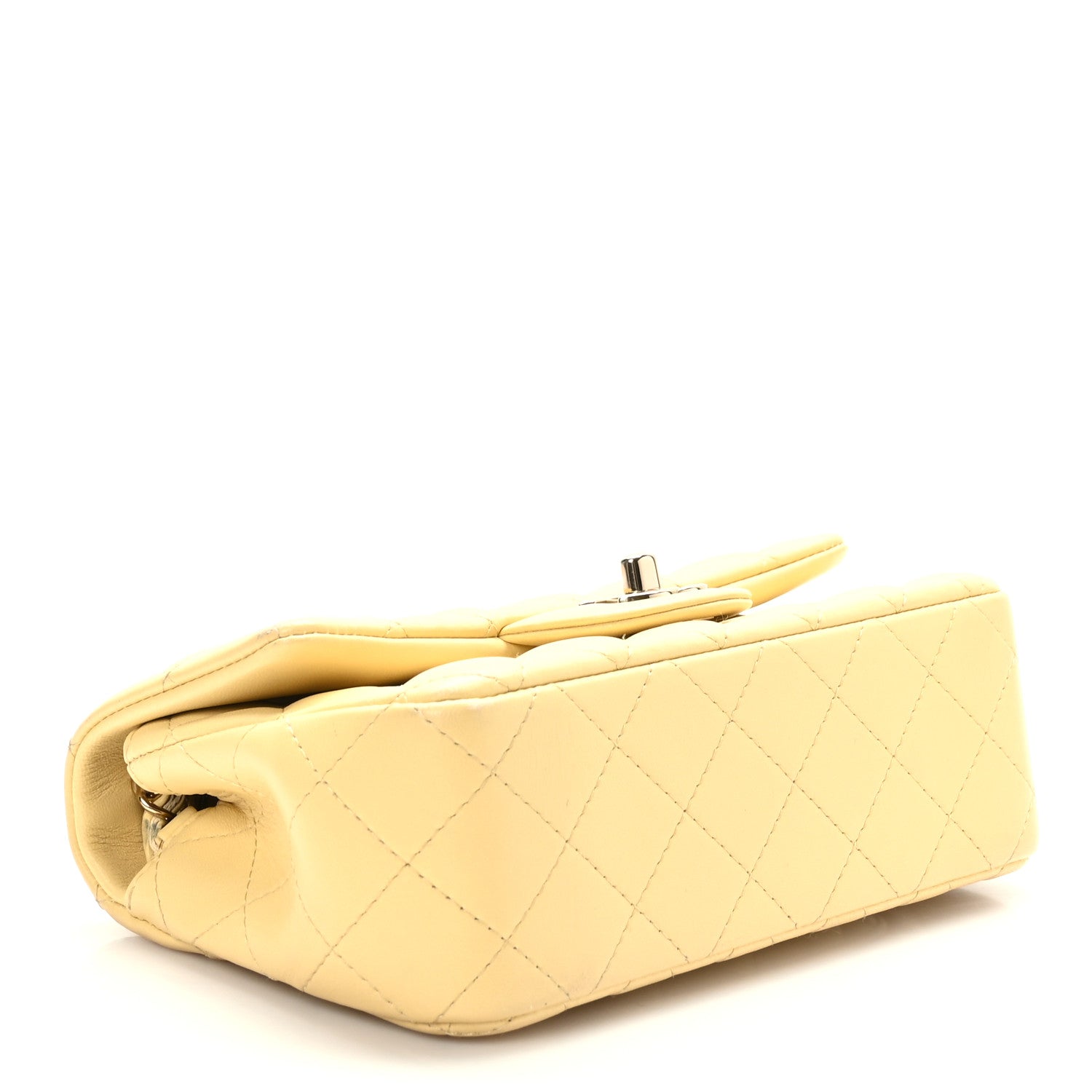 Chanel Lambskin Quilted Mini Rectangular Flap Light Yellow 4 of 9