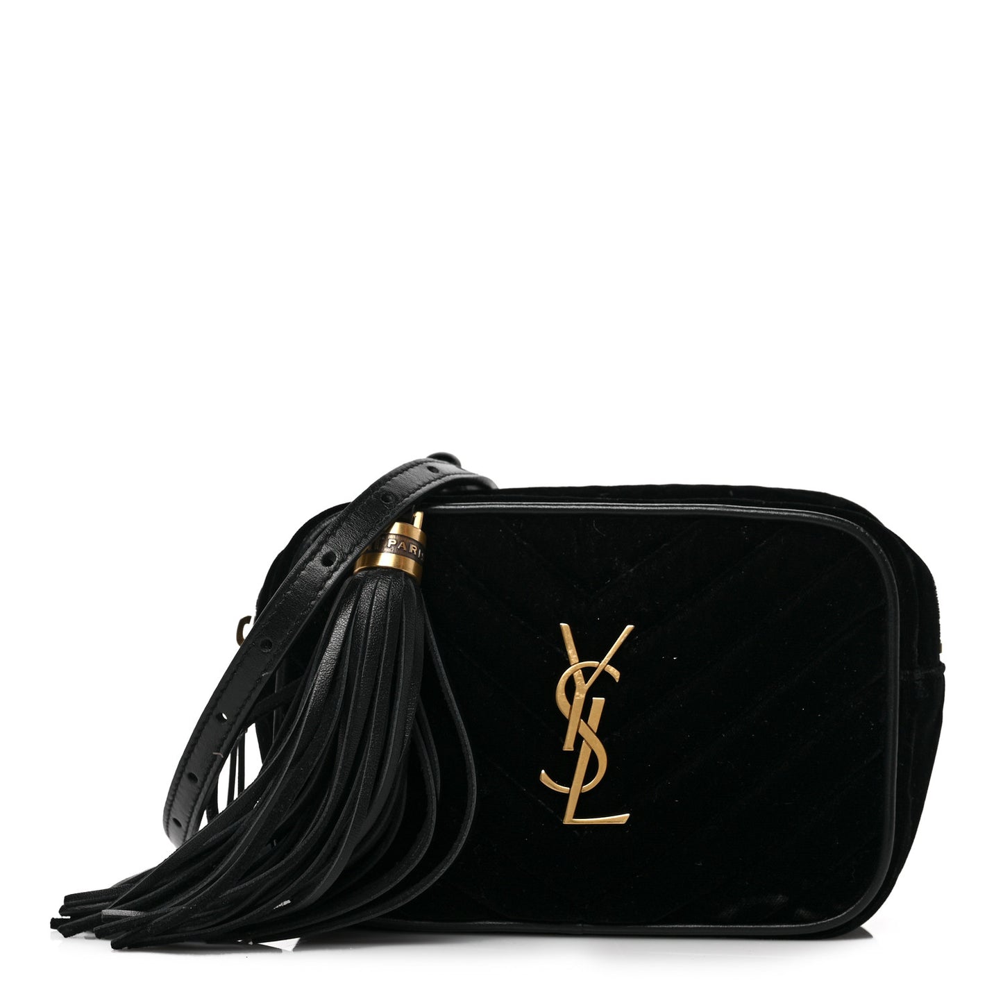 Velour Matelasse Monogram Lou Belt Bag Black