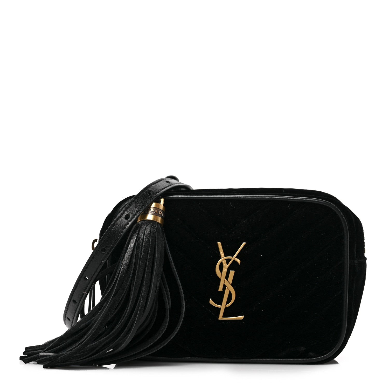 Saint Laurent Velour Matelasse Monogram Lou Belt Bag Black 1 of 8