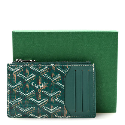 Goyard Goyardine Bourbon Zipped Card Holder Green 7 of 7