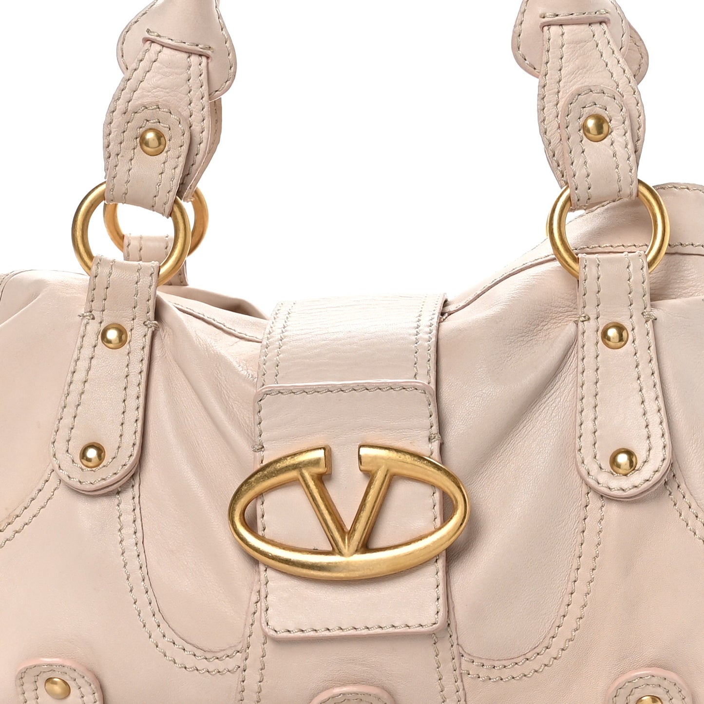 Lambskin VLogo Satchel Light Pink