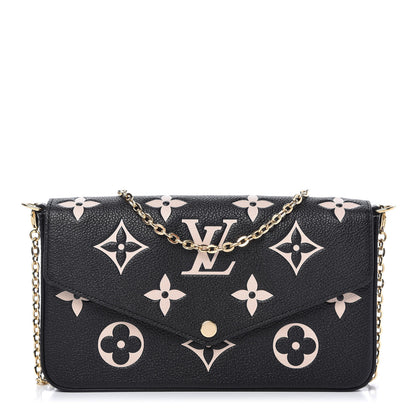 Louis Vuitton Empreinte Monogram Giant Felicie Pochette Black Beige 1 of 9