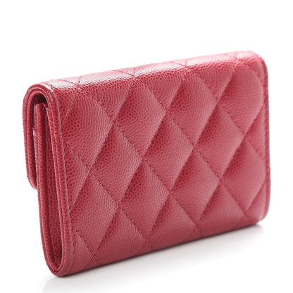 Chanel Caviar Quilted Flap Card Holder Dark Pink 3 of 9
