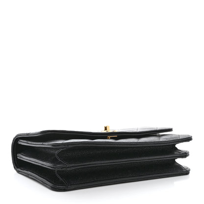 Chanel Shiny Caviar Quilted Flap Charm Wallet On Chain WOC Black 4 of 12