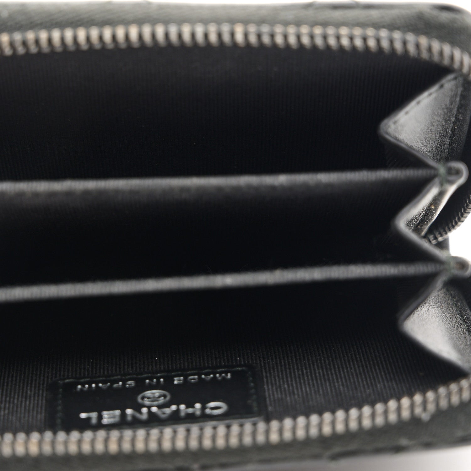 Chanel Lambskin Quilted Zip Coin Purse So Black 5 of 8